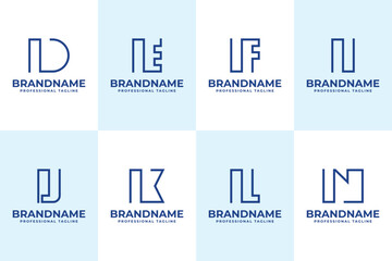 Letters ID IE IF II IJ IK IL IN Monogram Logo, for DI EI FI I JF KI LI Initials