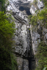 Rock formation inside the Heilong bridge at Wulong Karst Geological Park, Chongqing.