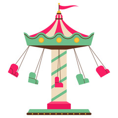 Swing Carousel Amusement Ride With Hanging Chairs Carnival