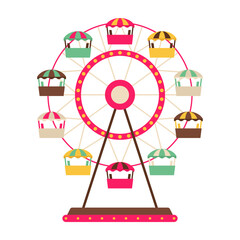 Colorful Ferris Wheel Carnival Amusement Park Ride