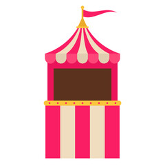 Carnival Circus Booth With Striped Canopy Festival