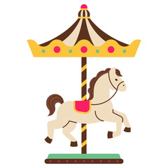 Classic Carousel Horse Amusement Ride Fairground