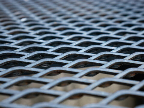 Expanded Metal Mesh Grid Pattern Texture with Diamond Holes Industrial Surface