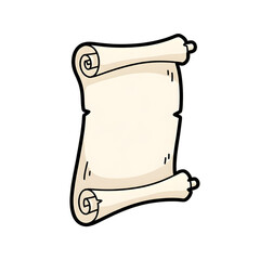 Fototapeta premium Blank cartoon parchment scroll ready for ancient historical writing