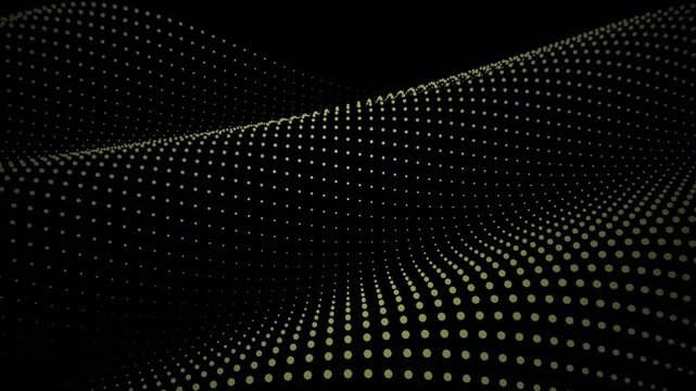 Aerial view of a wave pattern with seeds scattered across the surface in a digital illustration