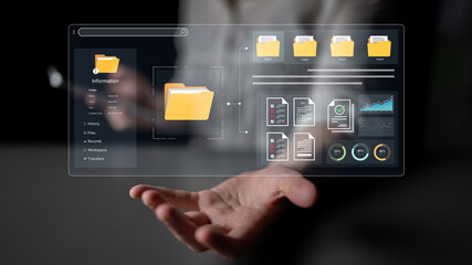 A user interface for a document management system. The dashboard provides file organization, a...