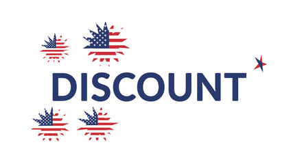 Naklejka premium Minimal Modern Patriotic Presidents Day Sale Banner with Stars and Stripes in Flat Vector Illustration