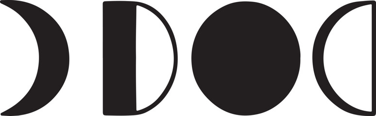 Moon phases icon vector in EPS format, ideal for astronomy, astrology, night sky, science, and design.