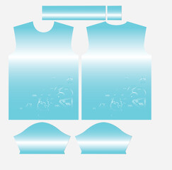 Bold Aqua and White Sports Shirt Jersey Design Vector for Teamwear, Training & Professional Athletic Uniforms
