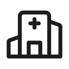 Obraz premium Hospital Professional Modern Line Icon. Minimal and unique medical symbol representing healthcare facility patient treatment clinic and medical services