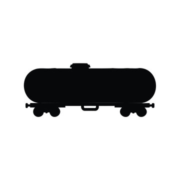 Silhouette of a Railroad Tank Car, Illustrating Industrial Transportation and Infrastructure