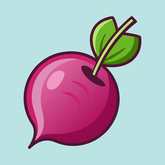 vector illustration of beet slice