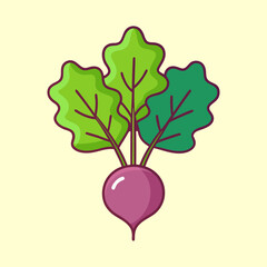vector illustration of beet greens