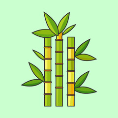 vector illustration of bamboo shoots