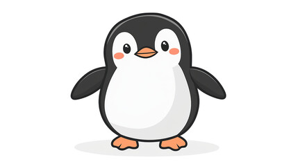 Obraz premium Adorable Penguin Illustration: A charming penguin, with its iconic black and white plumage and endearing expression, stands poised in a delightful illustration.