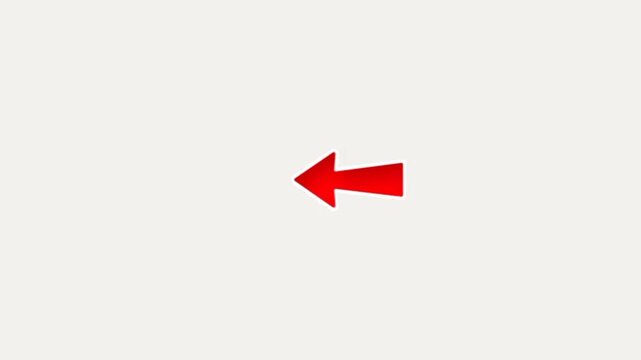 A vibrant, hand-drawn red arrow points diagonally downward against a clean white background