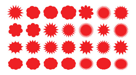 Comic explosion speech bubble vector shapes, speech bubble silhouettes, starburst designs in black. Ideal for graphic design, comic book art, pop art, and digital illustrations