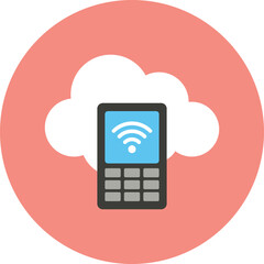 Vector mobile phone icon illustration