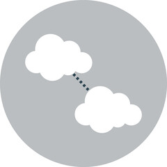 Cloud computing icon on blue background with cloud and communication elements