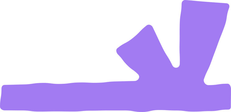 Purple organic abstract corner shape. Fluid curved edge form. Minimal flat design graphic element. Isolated on white background. Vector illustration.