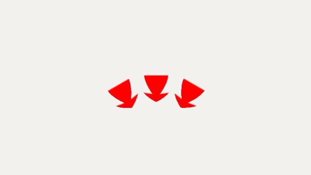 Three hand-drawn red arrows point downward simultaneously, used for emphasizing content below or indicating a decrease or specific location
