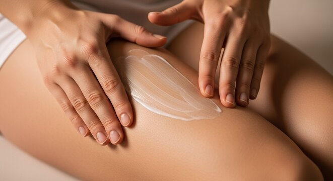 Gentle Hands Applying Cream on Surfaces of Bare Back