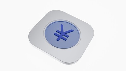 Obraz premium Japanese Yen Coin icon in Blender