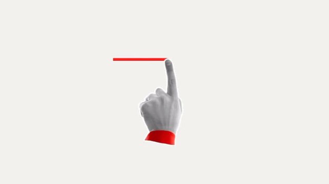 A minimalist red brushstroke animation drawing a horizontal line on a clean white background, perfect for highlighting text or adding a hand-drawn accent to creative projects