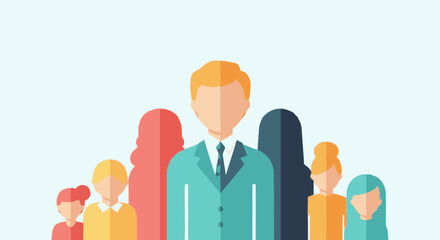 Businessman Standing Among Diverse Group People.