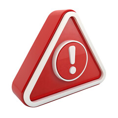 Warning sign with exclamation mark in red and white
