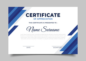 Business Certificate of appreciation template geometric border frame design