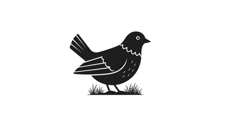 Obraz premium Black and white illustration of a bird.