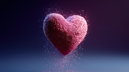 Obraz premium Glitter-covered heart with celebration sparkles for festive love