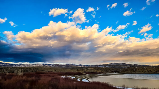 December Sunset Drive between Denver and Steamboat Springs, Colorado