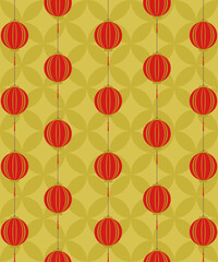 China red lantern Pattern. Seamless Oriental Design for Lunar New Year. Traditional Asian Elegance in Modern Geometric Texture. Vintage Retro Background for Premium Decorative Design.