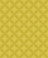 Elegant seamless geometric floral pattern in warm yellow and gold tones. Repeating abstract circular flower motif inspired by Asian and oriental design style. Perfect for textile printing