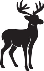 Obraz premium A striking silhouette of a magnificent deer with prominent antlers, standing gracefully