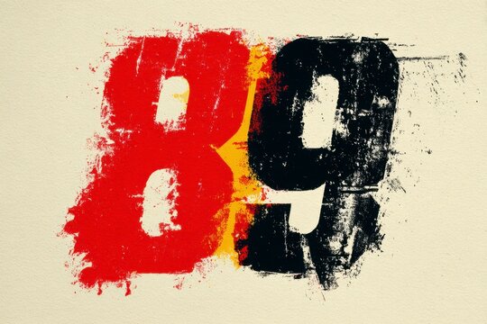 Bold Grunge Style Number Eighty-Nine on Textured Background
