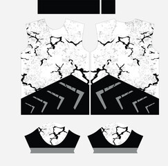 White and Black Sports Jersey Vector Design for Professional Teamwear, Sublimation Printing, and Athletic Branding