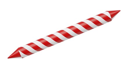 Obraz premium A diagonally oriented red and white striped object viewed from a slight angle