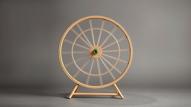 antecedence. Hamster wheel in endless rotation on a plain grey background. wildlife magazines, conservation campaigns, designed for nature documentaries and education, used by health educators.