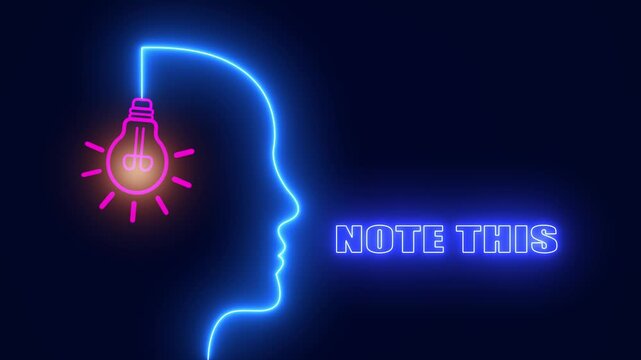 Neon mind outline with note this text ideal for highlighting key information in business webinars and expert tutorials