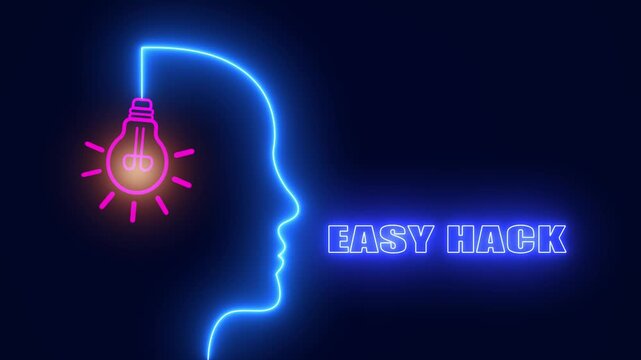 Easy hack neon head concept great for simple life solutions and quick diy tips for beginners in instructional videos