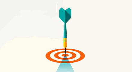 Dart striking the target's bullseye, symbolizing precision and goal achievement