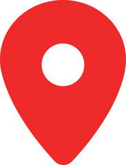 現在地情報　赤いピン単体　ベクターイラスト素材　影なし
