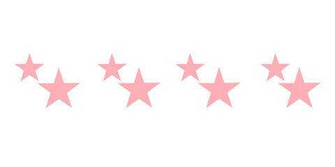 Bright pink stars are perfect for celebrations, achievements, or a magical theme. Ideal for holiday greeting cards, banners, or decorations, set against a transparent background.