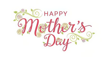 Fototapeta premium Happy Mothers Day floral greeting card design