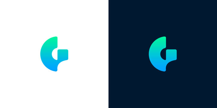 Abstract letter G logo with a dynamic blue-green gradient, suitable for modern branding, digital identities, and versatile corporate design