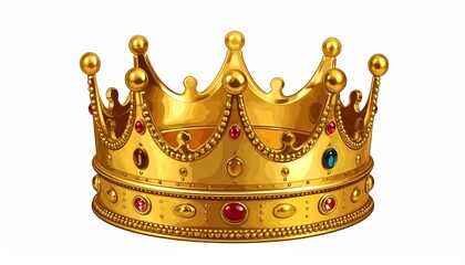 Golden Crown with Red, Blue, and Green Gemstones