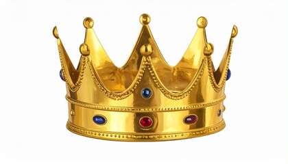 Golden Crown with Red, Blue, and Green Gemstones